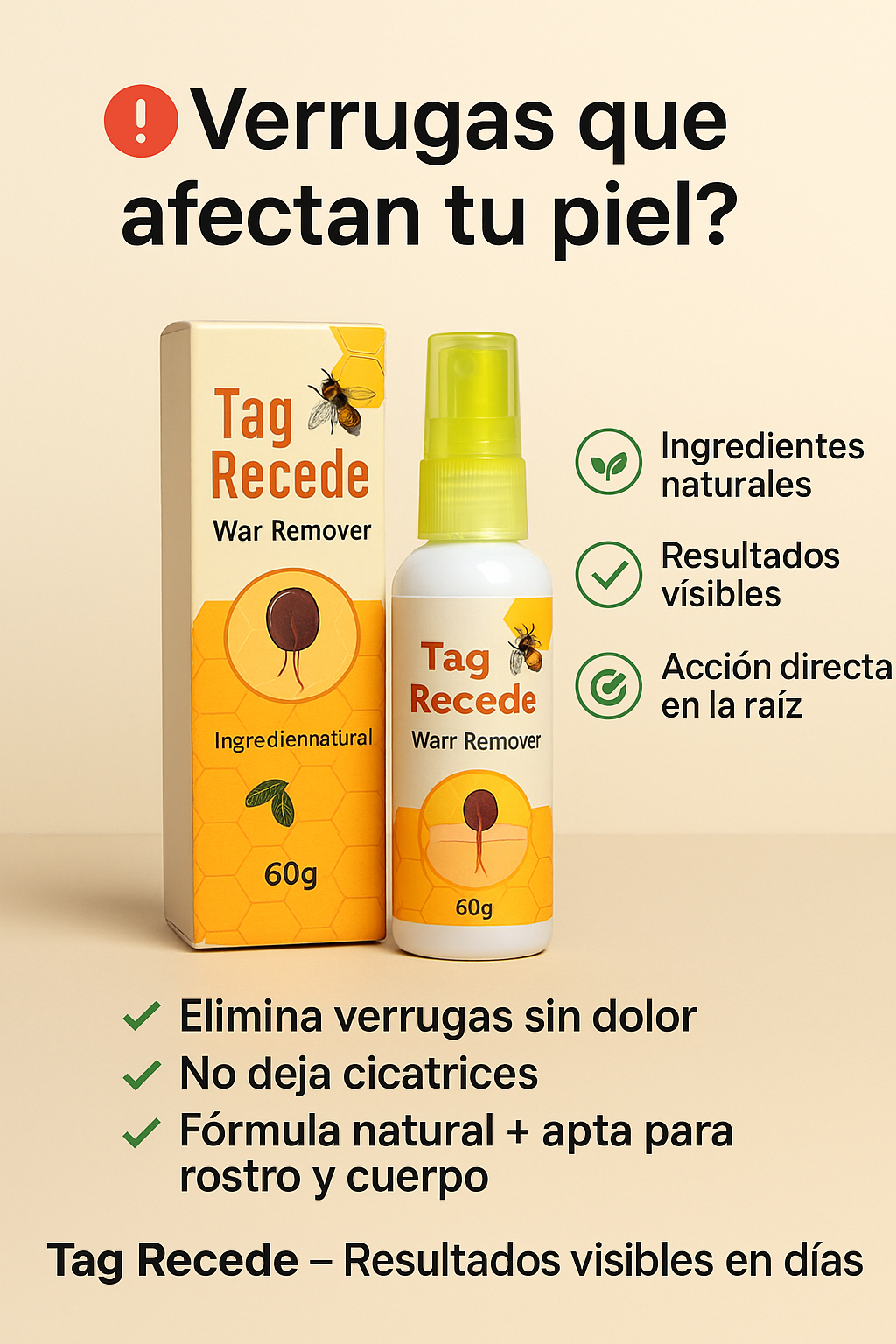 "Elimina esa verruga en casa antes de que alguien más la note" Paga uno lleva dos Oferta por tiempo limitado